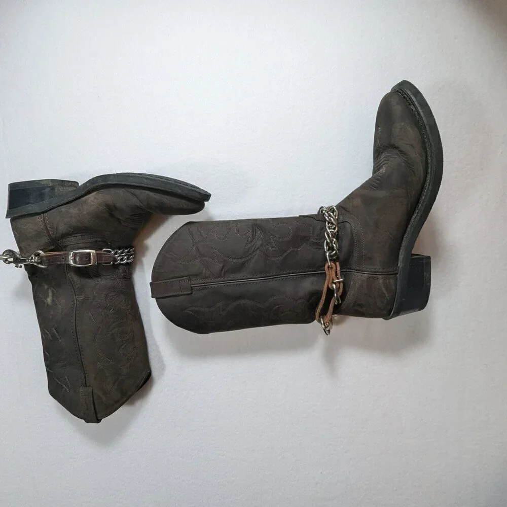 Old West Men's Brown Cowboy Boots TBM3051 Size 9
